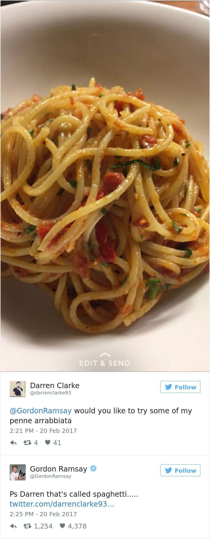 espaguetis penne arrabiata