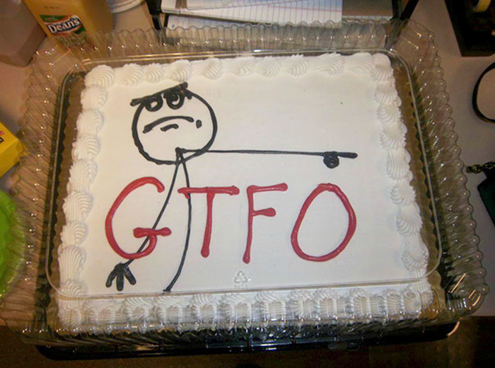gtfo graciosas tortas de despedida