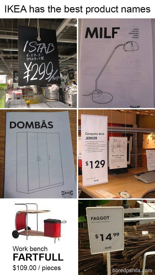 Ikea bromea con nombres raros