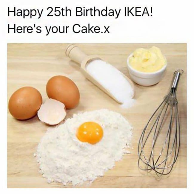 feliz cumpleaños ikea aquí está tu pastel