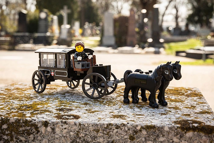 funeral de caballo buggy de lego