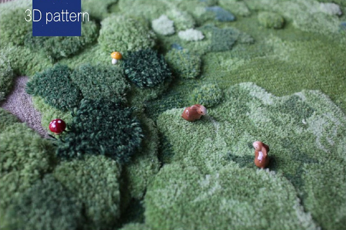 pequeño patrón de alfombras de bosque 3d