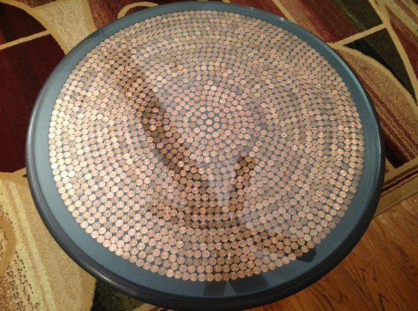 mesa de monedas