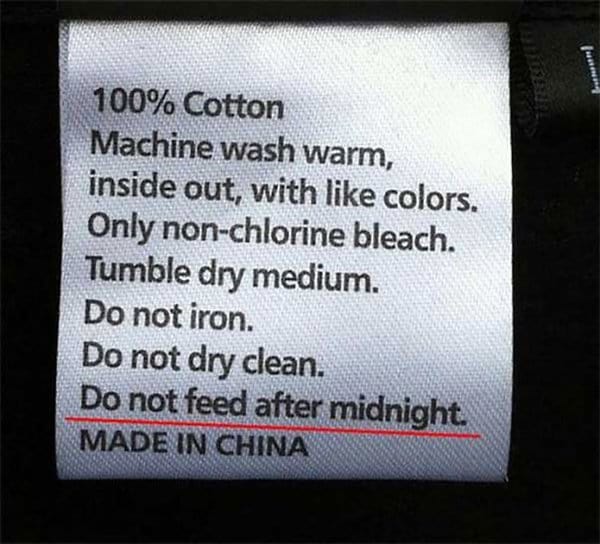 instrucciones divertidas no alimente productos después de la medianoche