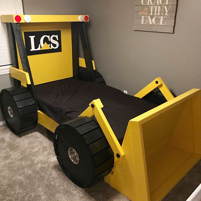 cama de tractor cama para niños
