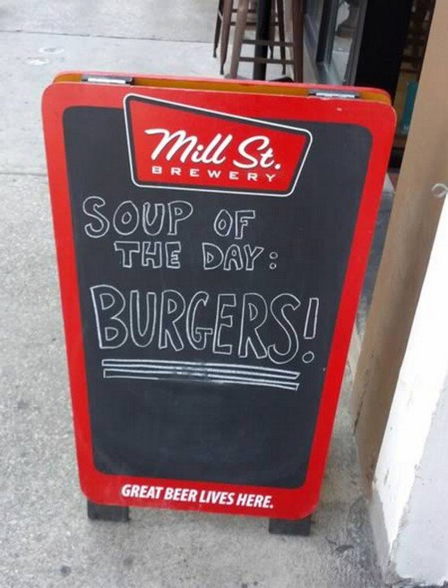 signo de sopa de hamburguesas