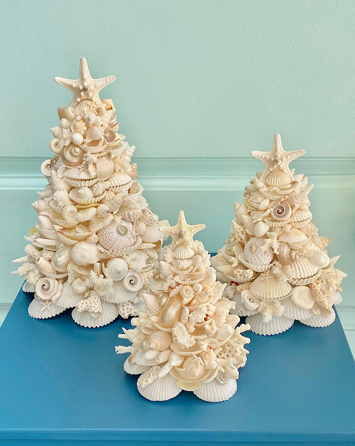 Árboles de navidad de concha de seashell kp designs