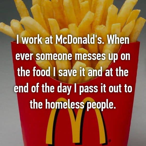 Reconocimiento de los trabajadores de comida rápida sin hogar