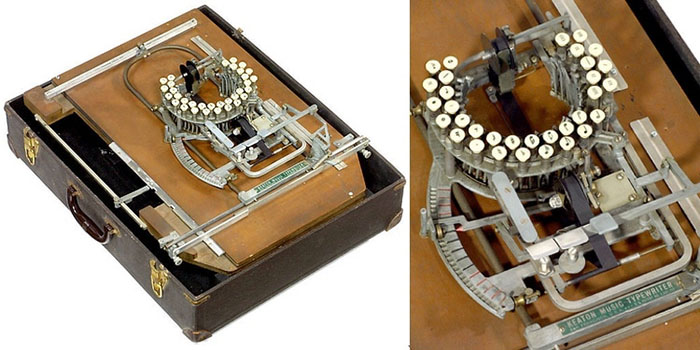 Máquina de escribir de notas musicales 1950