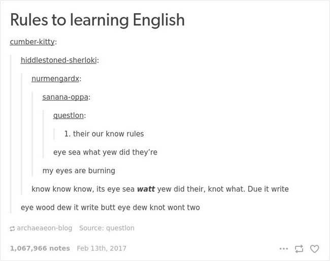 Reglas de chistes en inglés