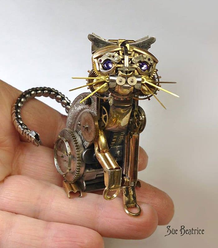 gato-reciclado-piezas-reloj-steampunk-gato-esculturas