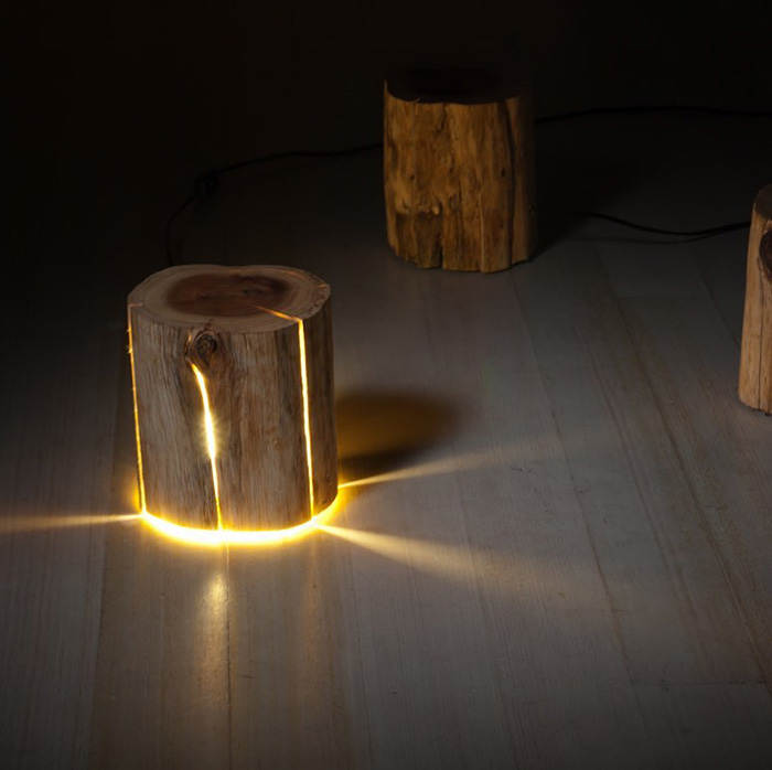 Lámparas para troncos Duncan Meerding Design