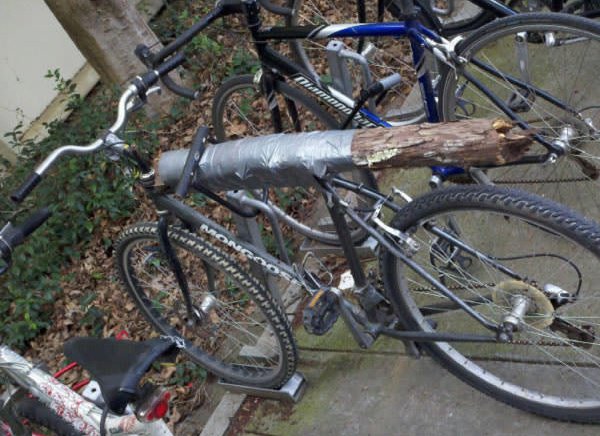 asiento de bicicleta de palo grueso