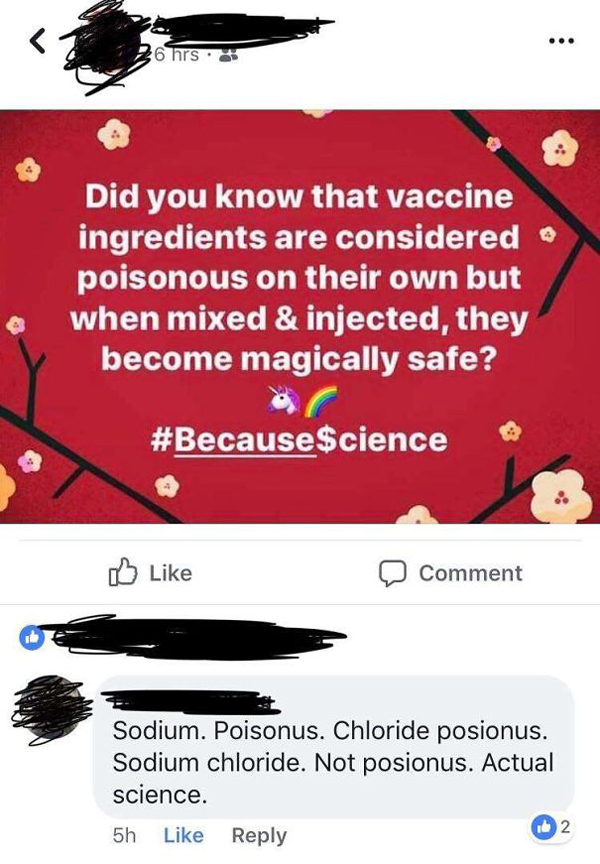 personas a las que se les llama una vacuna venenosa
