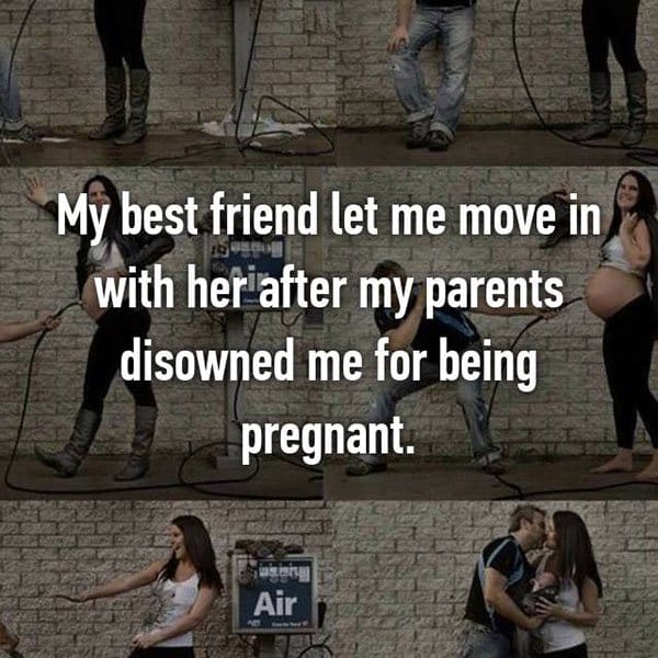 Acciones de amor de mejores amigas embarazadas