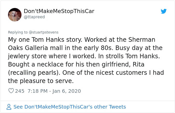 Tom es uno de los mejores clientes