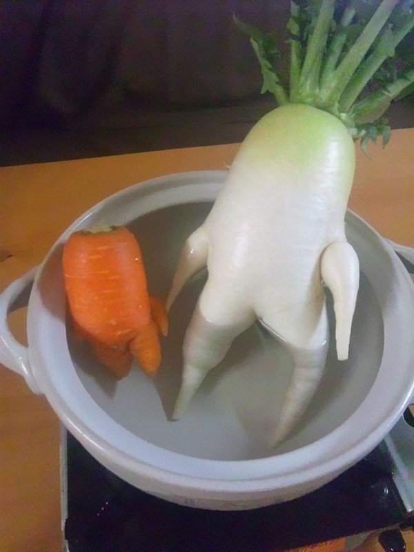 baño de zanahoria y rábano