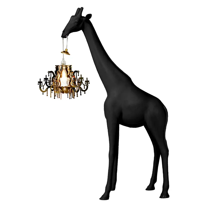 lámparas de araña de jirafa xs negras