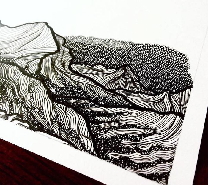 dibujos de líneas pointeillist christa rijneveld paisajes