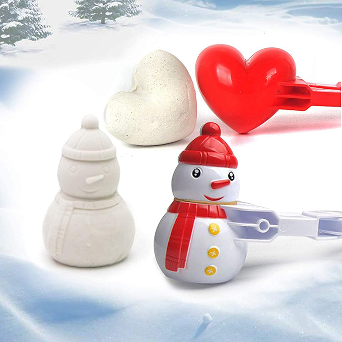 Molde de plástico de muñeco de nieve y corazón con agarre