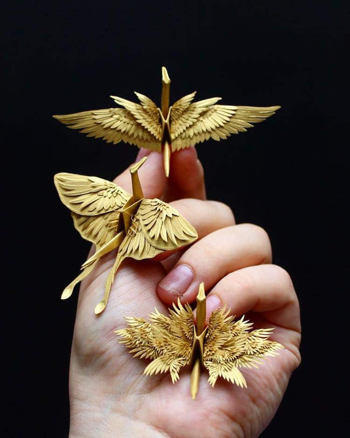 maravillosas grullas de papel de origami