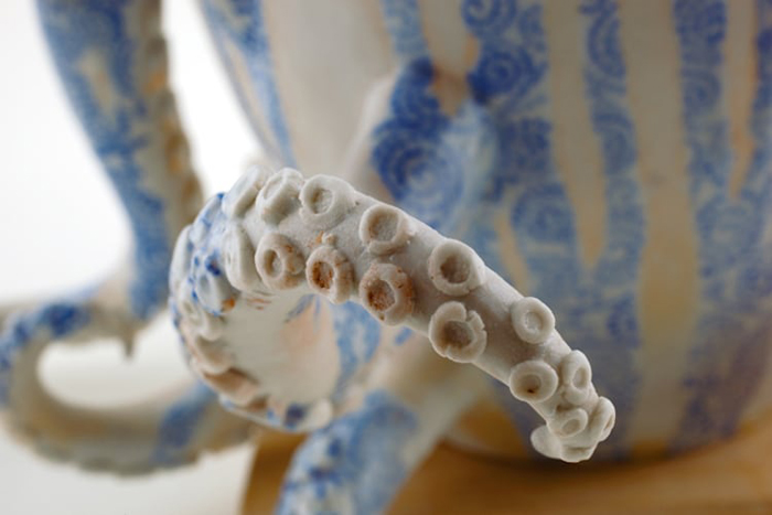 vasijas de cerámica surrealistas ventosas pulpo