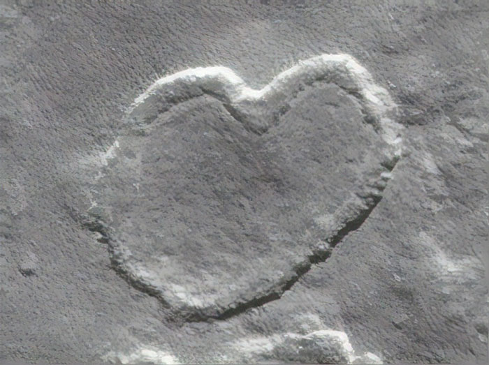 Mesa en forma de corazón en Marte capturada por la NASA