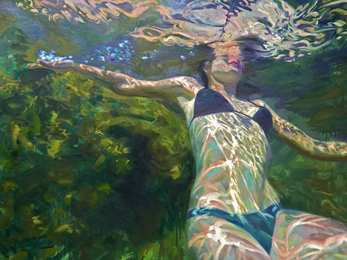 isabel emrich mujer pinturas al óleo bajo el agua mujer flotante