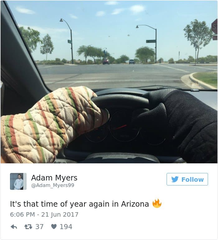 Imágenes de altas temperaturas de Arizona Cosas que se derriten para conducir